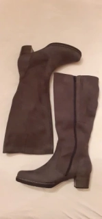 Kozačky Gabor, šedá, lýtko XL, 43 44